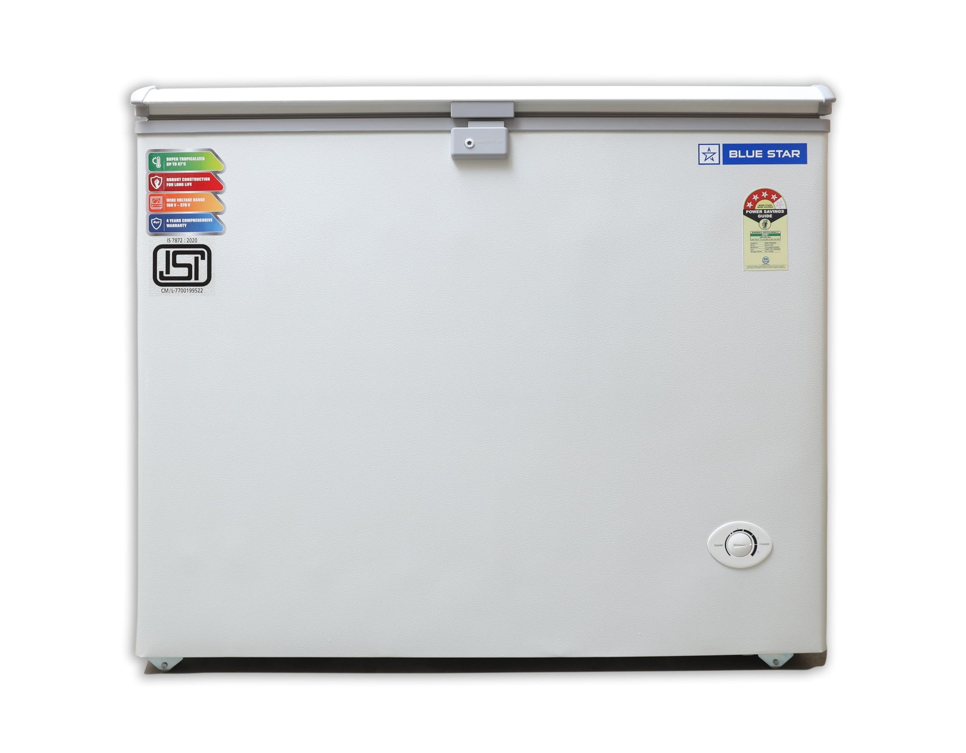 Blue Star CF4-230NEYW Single Door Deep Freezer (215 Liter, White, 4-star) 
