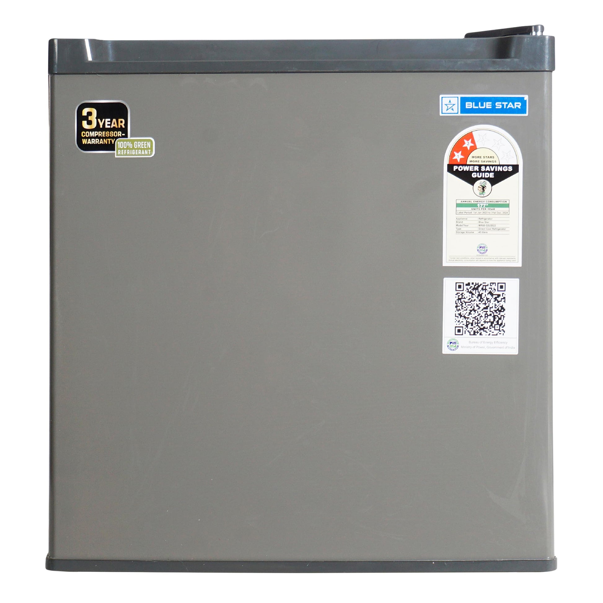 Bluestar 45 Ltr, 2 Star, Mini Refrigerator with Freezer, Direct Cool, Grey, MR60-GG 