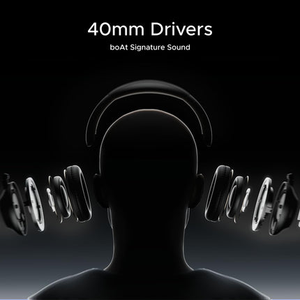 Boat New Launch Rockerz 650 Pro, Touch/Swipe Controls, Dolby Audio, 80Hrs Battery, 2Mics ENx, Fast Charge, App Support, Dual Pair, Bluetooth Over Ear Headphones with Mic (Iris Black) 