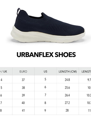 Boldfit Breathable Knit Slip On Women Walking Shoes Navy Memory Foam Insole 