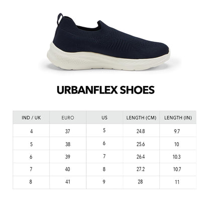 Boldfit Breathable Knit Slip On Women Walking Shoes Navy Memory Foam Insole 
