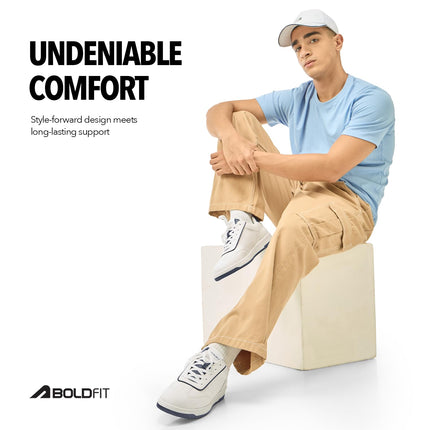 Boldfit Sneakers for Man Lightweight Shoes for Men Comfortable Sneaker for Men Air Mesh Casual Shoes for Man Soft Cushion Sneakers Lace Up Casual Sneaker Skyline Whitenavy 11 