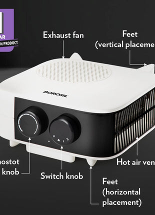Borosil 2000W Blitz Portable Electric Fan Room Heater (Made in India) | Variable Temperature Control, Horizontal & Vertical Placement | Room Heater Blower, Overheat Protection | 1 Year Warranty 