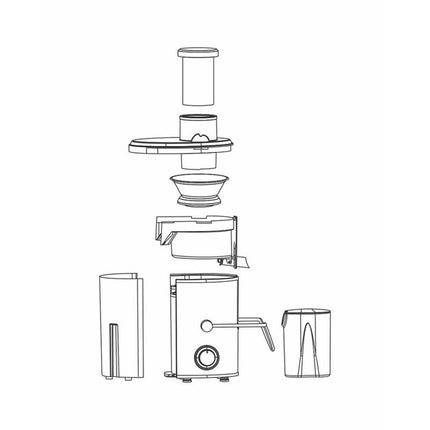 Borosil Primus Plus Juicer, 500 W, Stainless Steel Centrifugal Juicer, 1.25 L Pulp Collector, 64 mm Feed Chute, Silver 