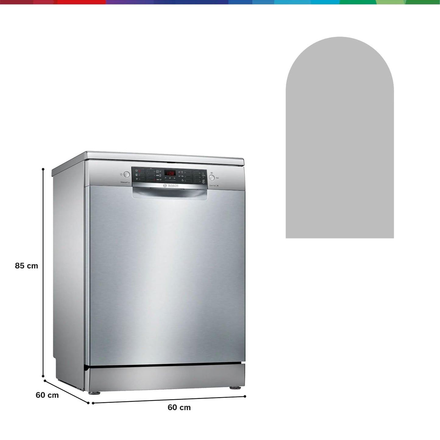 Bosch 14 Place Settings Dishwasher (SMS46KI03I, Silver Inox), 60 cm 