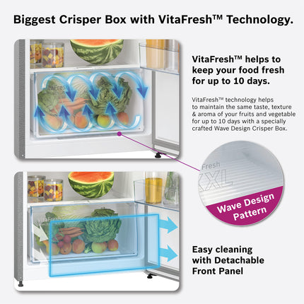 Bosch 243L 3star Frost free Refrigerator Appliance CTC27S031I (Convertible,Silver Inox) 