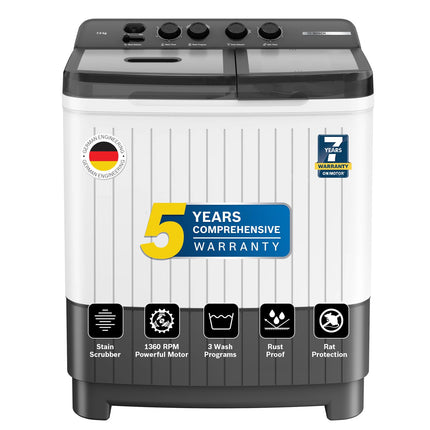 Bosch 7.5KG 5 Star Semi Automatic Top Loading Washing Machine (Spin Drum Safety Disk, Unique Impeller,WJZ751W0IN) 
