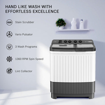 Bosch 7.5KG 5 Star Semi Automatic Top Loading Washing Machine (Spin Drum Safety Disk, Unique Impeller,WJZ751W0IN) 