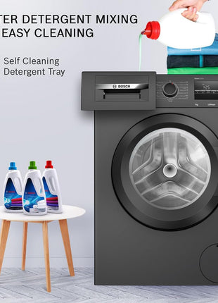 Bosch 7 kg 5 Star Fully-Automatic Front Loading Washing Machine (WAJ24209IN, Black, AI active water plus, In-Built Heater, BLDC Inverter motor, Steam) 