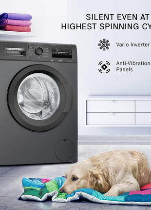 Bosch 7 kg 5 Star Fully-Automatic Front Loading Washing Machine (WAJ24209IN, Black, AI active water plus, In-Built Heater, BLDC Inverter motor, Steam) 