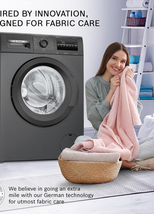 Bosch 8 kg 5 Star Fully-Automatic Front Loading Washing Machine (WAJ2826CIN, Black Grey, AI active water plus, In-Built Heater) 