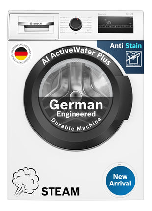 Bosch 8KG 5 Star Fully-Automatic Front Loading Washing Machine (WAJ28260IN,White,AI Active Water Plus,In-Built Heater) 