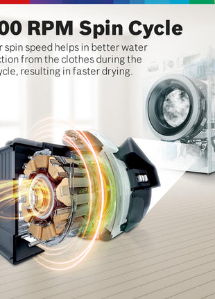 Bosch 8KG 5 Star Fully-Automatic Front Loading Washing Machine (WAJ28260IN,White,AI Active Water Plus,In-Built Heater) 