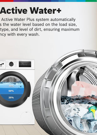 Bosch 8KG 5 Star Fully-Automatic Front Loading Washing Machine (WAJ28260IN,White,AI Active Water Plus,In-Built Heater) 