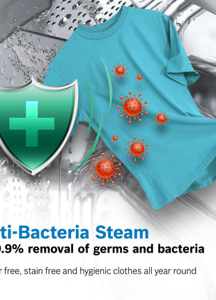 Bosch 9kg 5 Star Anti Stain & AI Active Water Plus Fully Automatic Front Load Washing Machine with Built in Heater (WGA14200IN, Pretreatment & Steam with Anti Bacteria and 5 Star Inverter, White) 