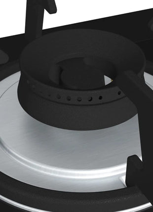 Bosch Built in Gas Hob Black Tempered glass Glass 3 Burner Auto Ignition 70 cm 2 Mini Triple Ring Brass Burner and 1 Double Ring Brass (PMD83D31NX) 