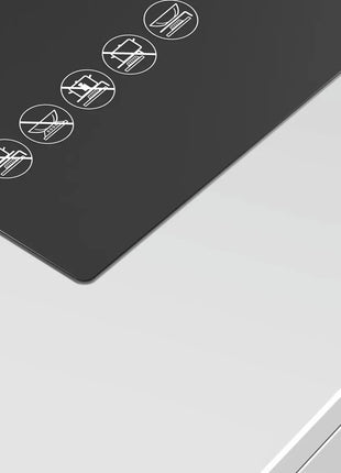 Bosch Built in Gas Hob Black Tempered glass Glass 3 Burner Auto Ignition 70 cm 2 Mini Triple Ring Brass Burner and 1 Double Ring Brass (PMD83D31NX) 