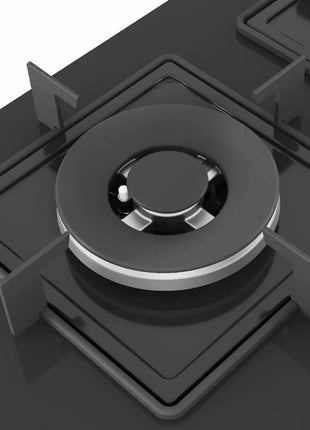 Bosch Built in Gas Hob Black Tempered glass Glass 4 Burner Auto Ignition 60 cm Italian Double Ring Burners (PNH6B6B12I) 