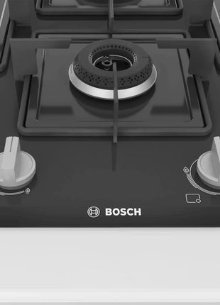 Bosch Built in Gas Hob Black Tempered glass Glass 4 Burner Auto Ignition 75 cm Italian Double Ring Burners (PNI7B6B10I) 