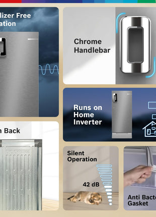 Bosch SmartChoice 207 L, 3 Star, Single Door Refrigerator with Industry's largest base drawer & veg box*(CST20S23PI,Fine Steel) |18 Hr Cooling Retention, 2.5x Faster Cooling, smart inverter compressor 