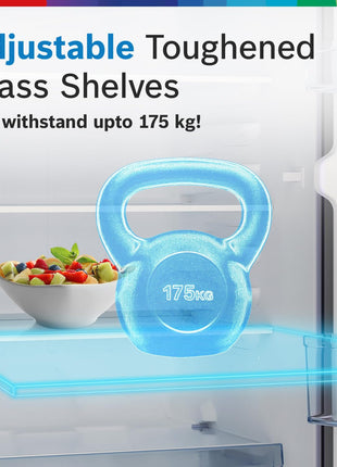 Bosch SmartChoice 207 L, 3 Star, Single Door Refrigerator with Industry's largest base drawer & veg box*(CST20S23PI,Fine Steel) |18 Hr Cooling Retention, 2.5x Faster Cooling, smart inverter compressor 