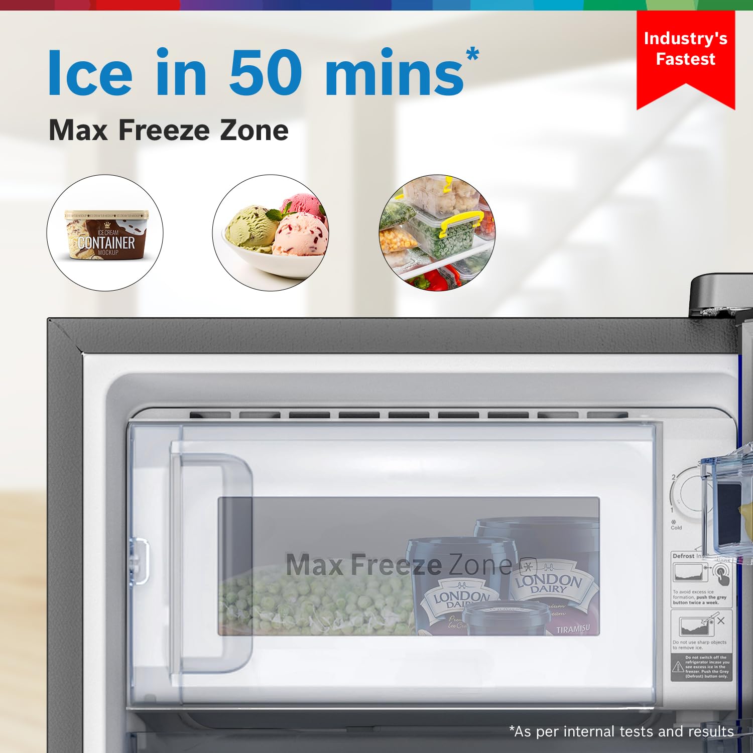 Bosch SmartChoice 207 L, 3 Star, Single Door Refrigerator with Industry's largest base drawer & veg box*(CST20S23PI,Fine Steel) |18 Hr Cooling Retention, 2.5x Faster Cooling, smart inverter compressor 