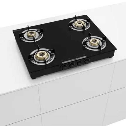 Bosch Tabletop Cooktop 60 cm 4 Burner - PNP0E6W10I, XXL Burner, Safety, Reliability, High Efficiency, Life Warranty* on Glass 