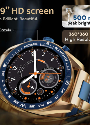 Boult Newly Launched Mirage Smart Watch 1.39''HD Screen, Bluetooth Calling, IP67, Zinc Alloy Frame, 500 Nits Brightness, AI Voice Assistant, SpO2 Monitoring, 120+ Sports Mode (Amber Blue) 
