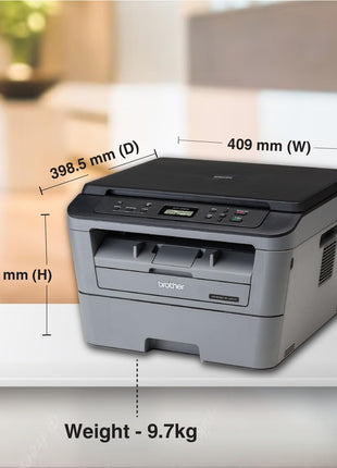 Brother DCP-L2520D Automatic Duplex Laser Printer with 30 Pages Per Minute Print Speed, Multifunction (Print Scan Copy), 2 in 1 (ID) Copy Button, LCD Display, 32 MB Memory, 250 Sheet Paper Tray, USB 