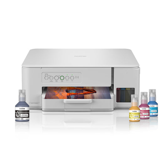 Brother DCP-T436W (New Launch) Multifunction Print Scan Copy Ink Tank Color Printer Best for Home, 27/11 PPM BK/CL, WiFi, Print Upto 7.5 K Pages in Black & 5 K in Color Each for(CMY),Free Installation 