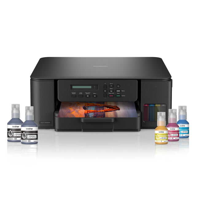 Brother Ink Tank DCP-T535DW New Launch (Print Scan Copy) WiFi Auto Duplex Printer, 128MB Memory, Print Pages Upto 15K in Black & 5K in Color Each (CMY) Get an Extra Black Ink Bottle, Free Installation 