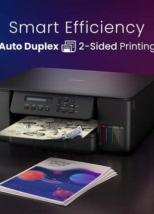 Brother Ink Tank DCP-T535DW New Launch (Print Scan Copy) WiFi Auto Duplex Printer, 128MB Memory, Print Pages Upto 15K in Black & 5K in Color Each (CMY) Get an Extra Black Ink Bottle, Free Installation 