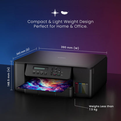 Brother Ink Tank DCP-T535DW New Launch (Print Scan Copy) WiFi Auto Duplex Printer, 128MB Memory, Print Pages Upto 15K in Black & 5K in Color Each (CMY) Get an Extra Black Ink Bottle, Free Installation 
