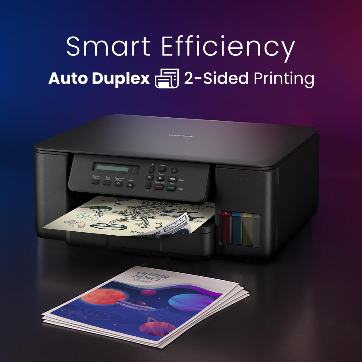Brother Ink Tank DCP-T535DW New Launch (Print Scan Copy) WiFi Auto Duplex Printer, 128MB Memory, Print Pages Upto 15K in Black & 5K in Color Each (CMY) Get an Extra Black Ink Bottle, Free Installation 