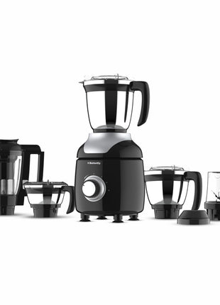 Butterfly ZieraChrome 750 Watt Mixer Grinder | 5 Jars | Uniform Grinding with Tornado Blade & Lid | Long Lasting Annealed SS Jars | Torx21 Motor| Juicer/Blender Jar | 5 Years Warranty 