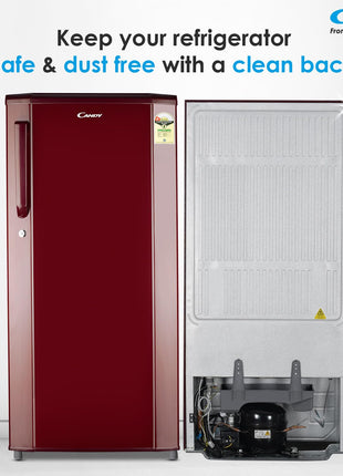 CANDY 165L 1 Star Direct Cool Single Door Refrigerator with Stabilizer free Operation (Red Mono, CSD1761RM) 