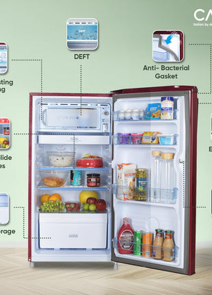 CANDY 165L 1 Star Direct Cool Single Door Refrigerator with Stabilizer free Operation (Red Mono, CSD1761RM) 