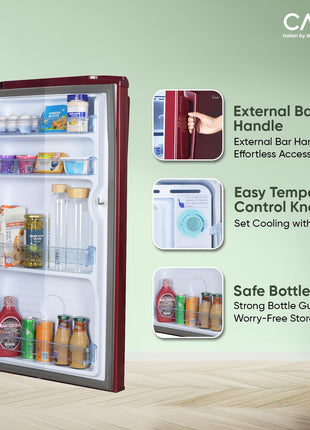 CANDY 165L 1 Star Direct Cool Single Door Refrigerator with Stabilizer free Operation (Red Mono, CSD1761RM) 