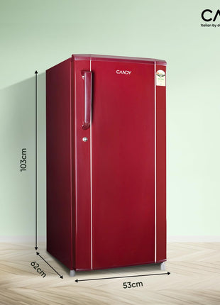 CANDY 165L 1 Star Direct Cool Single Door Refrigerator with Stabilizer free Operation (Red Mono, CSD1761RM) 
