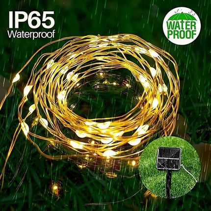 CBK Solar Fairy String Light 200 LEDs 20 Meter Inbuilt Rechargable Batery IP65 Waterproof 8 Mode Copper Wire for Indoor Outdoor Garden Yard Balcony Diwali Christmas Party & Home Decor Led Light 