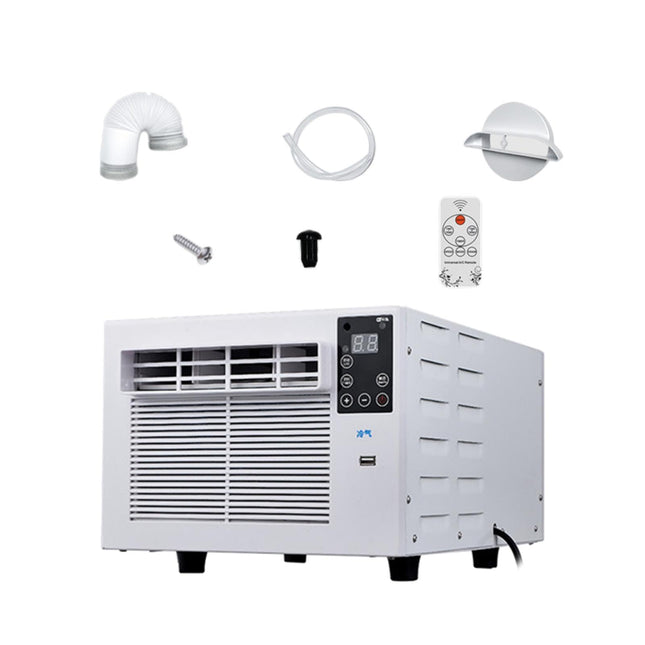 CLUB BOLLYWOOD 1881 BTU Portable Air Conditioner, 550W Cooling, Multi-Purpose, Low Noise Operation, Includes AC Unit, Remote, Exhaust Pipe, Drain Screw, Adapter, Protection Plug, Manual 
