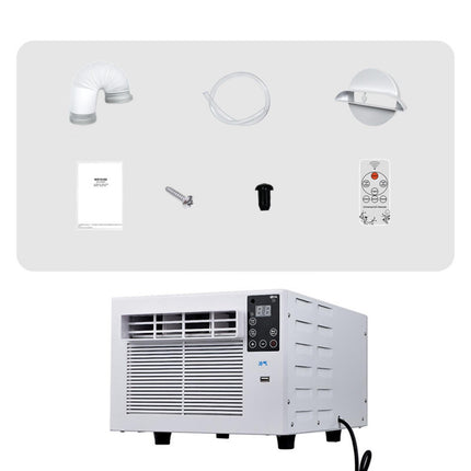 CLUB BOLLYWOOD 1881 BTU Portable Air Conditioner, 550W Cooling, Multi-Purpose, Low Noise Operation, Includes AC Unit, Remote, Exhaust Pipe, Drain Screw, Adapter, Protection Plug, Manual 