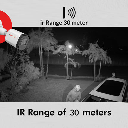 CP PLUS 2.4MP IR Wired Bullet Outdoor Camera CP-URC-TC24PL3 Compatible with DVR only | 3.6mm Lens | 30 Meter Black & White Night Vision | IP67 | Analog HD CCTV Camera, White 