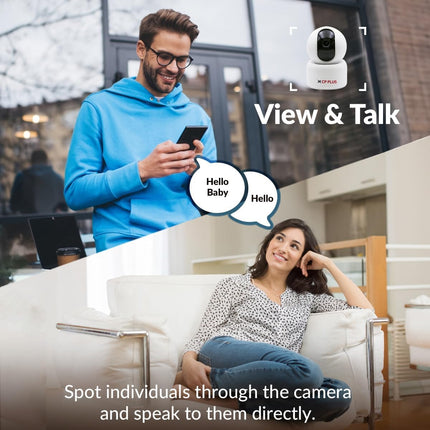 CP PLUS 2MP Full HD Smart Wi-Fi CCTV Home Security Camera | 360° with Pan Tilt | View & Talk | Motion Alert | Night Vision | SD Card (Upto 128 GB), Alexa & Google Support | IR Distance 10mtr | CP-E25A 