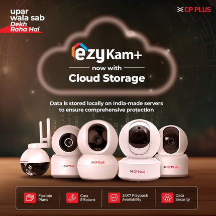 CP PLUS 3 MP Full HD Smart Wi-fi CCTV Camera | 360° Pan & Tilt | View & Talk | Motion Alert | Night Vision | SD Card (Up to 128 GB) | Alexa & OK Google | 2-Way Talk | IR Distance 10Mtr | CP-E35A 