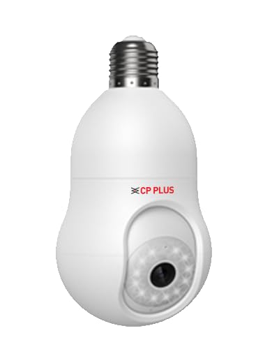 CP PLUS 3 MP Resolution Smart Wi-fi Bulb Security Camera | 360° View | 2 Way Talk | Motion Tracking & Detection Alert | Built-in Siren | Advanced Night Vision | IR Distance 15 Mtr. | CP-T31A 