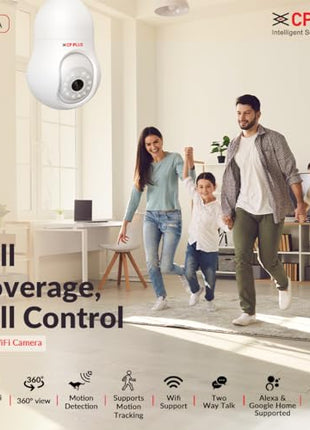 CP PLUS 3 MP Resolution Smart Wi-fi Bulb Security Camera | 360° View | 2 Way Talk | Motion Tracking & Detection Alert | Built-in Siren | Advanced Night Vision | IR Distance 15 Mtr. | CP-T31A 