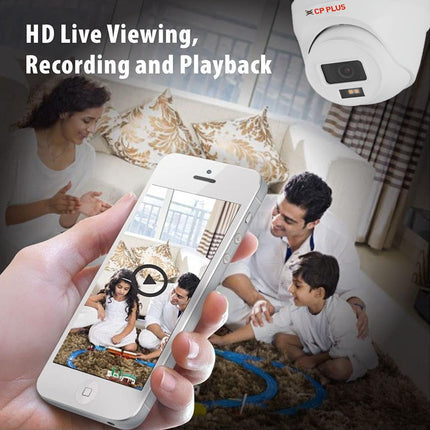 CP PLUS 4 channel DVR with 2MP 4x OUTDOOR, Built-in Audio Mic, Dual Light Color Night Vision wired CCTV Cameras, Motion Detection, 4 Channel SMPS, 70 Meters CCTV Cable, 1TB HDD, Required BNC/DC, white 