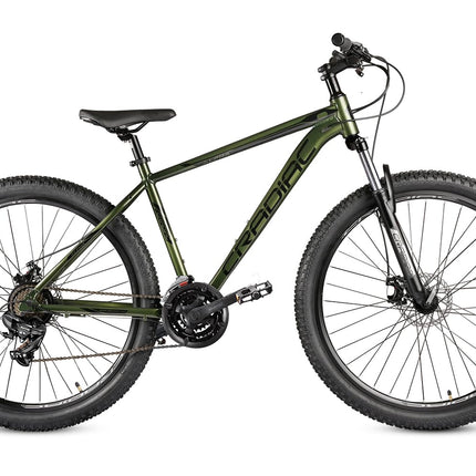 CRADIAC Alpha Lite 21 Speed 6061 Alloy Cycle 29 T 21 Speed Gear Bicycle For Men With Front Lockout Suspension & Dual Disc Brake Mountain Bike | Ideal For 15+ Years, Unisex, 18 Inch, Militorygreen 