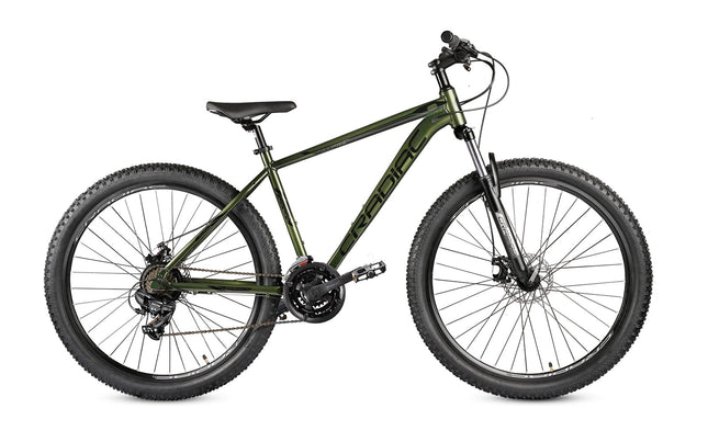 CRADIAC Alpha Lite 21 Speed 6061 Alloy Cycle 29 T 21 Speed Gear Bicycle For Men With Front Lockout Suspension & Dual Disc Brake Mountain Bike | Ideal For 15+ Years, Unisex, 18 Inch, Militorygreen 